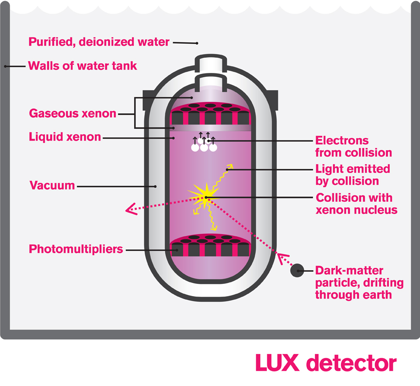 Illustration of LUX detector: Searching for dark matter underground