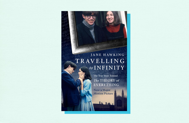 Illustration of book cover "Traveling to Infinity" by Jane Hawking