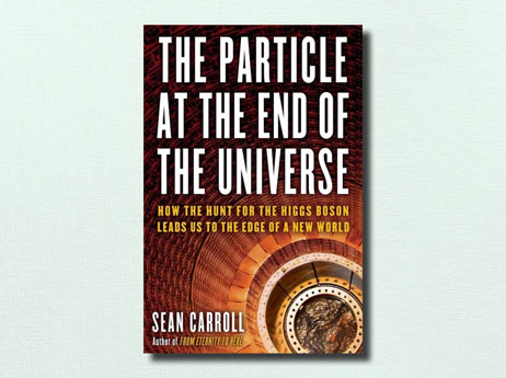 Illustration of book cover "The Particle at the End of the Universe" written by Sean Carroll