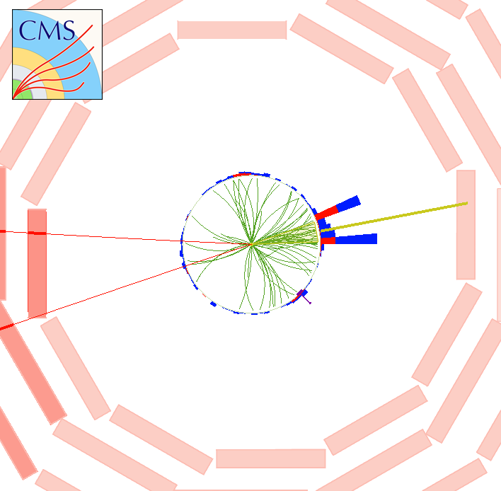 Image of a simulated graviton event from the CMS experiment at the LHC