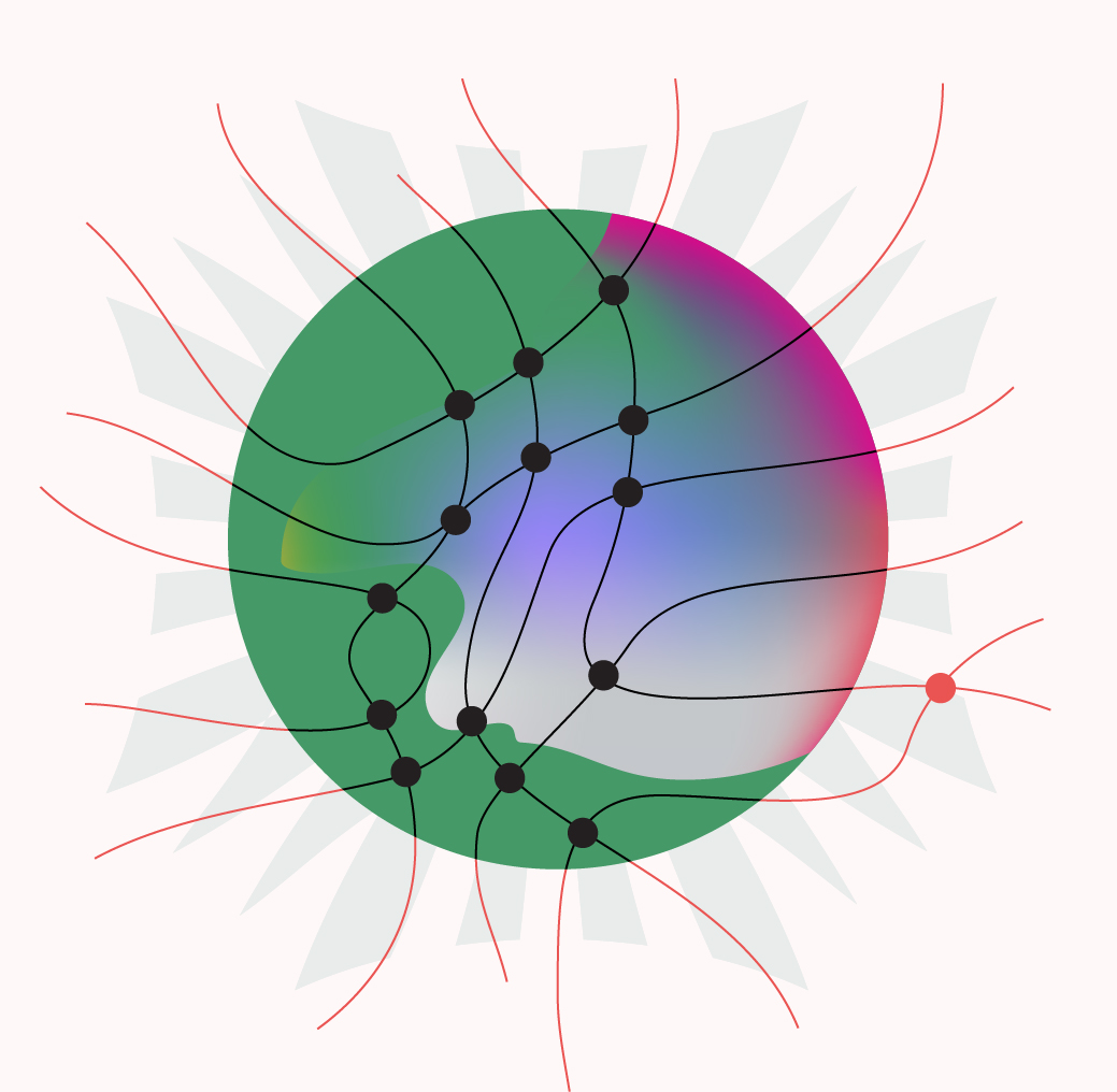 An illustration representing a particle associated with the force of gravity