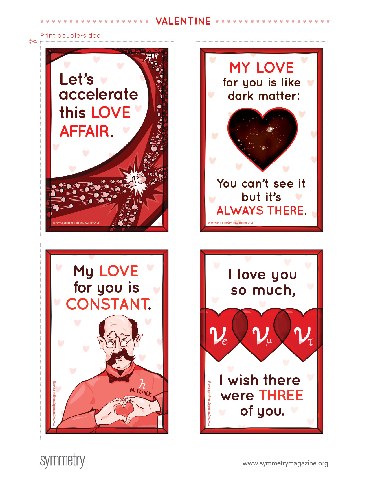 Illustration of Valentine Cards Printable PDFs
