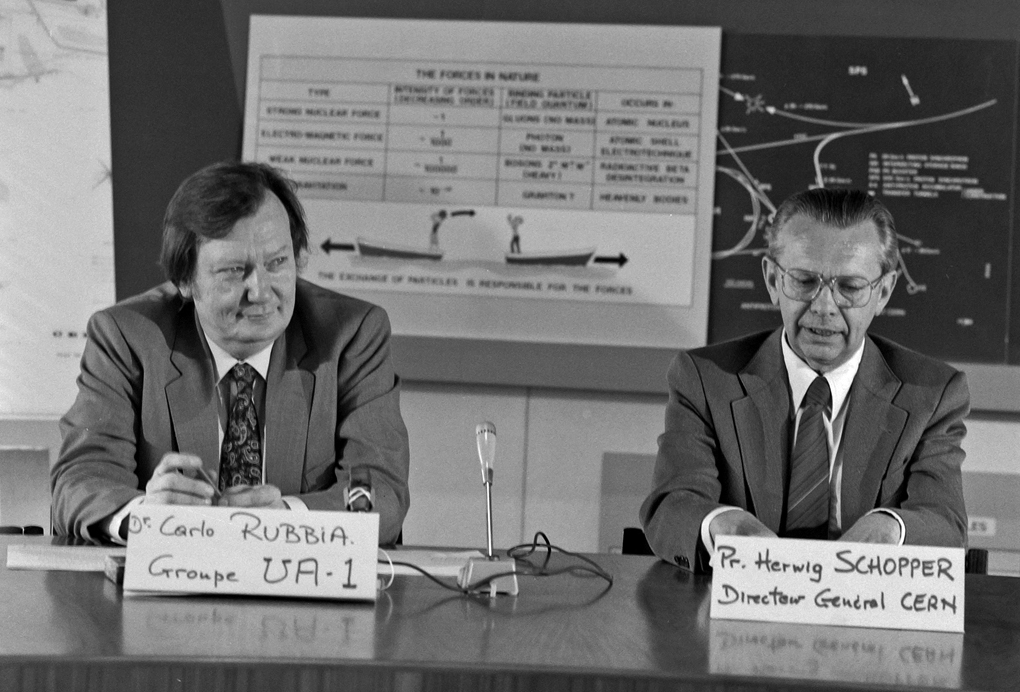 Photo of Z boson CERN press conference