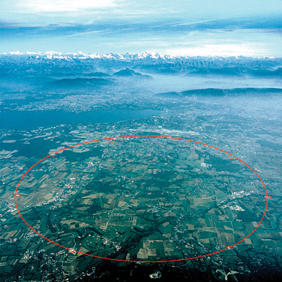 An arial view of CERN