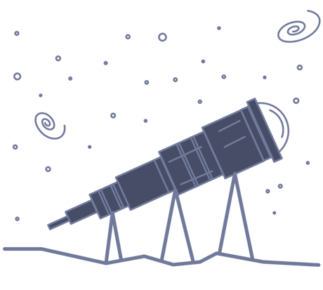 Illustration of Dark Universe Body Illustration, Telescope