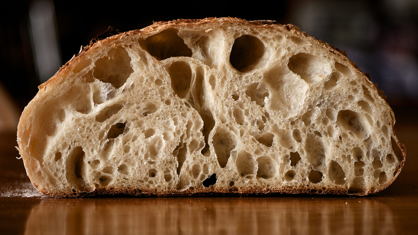 A slice of sourdough bread