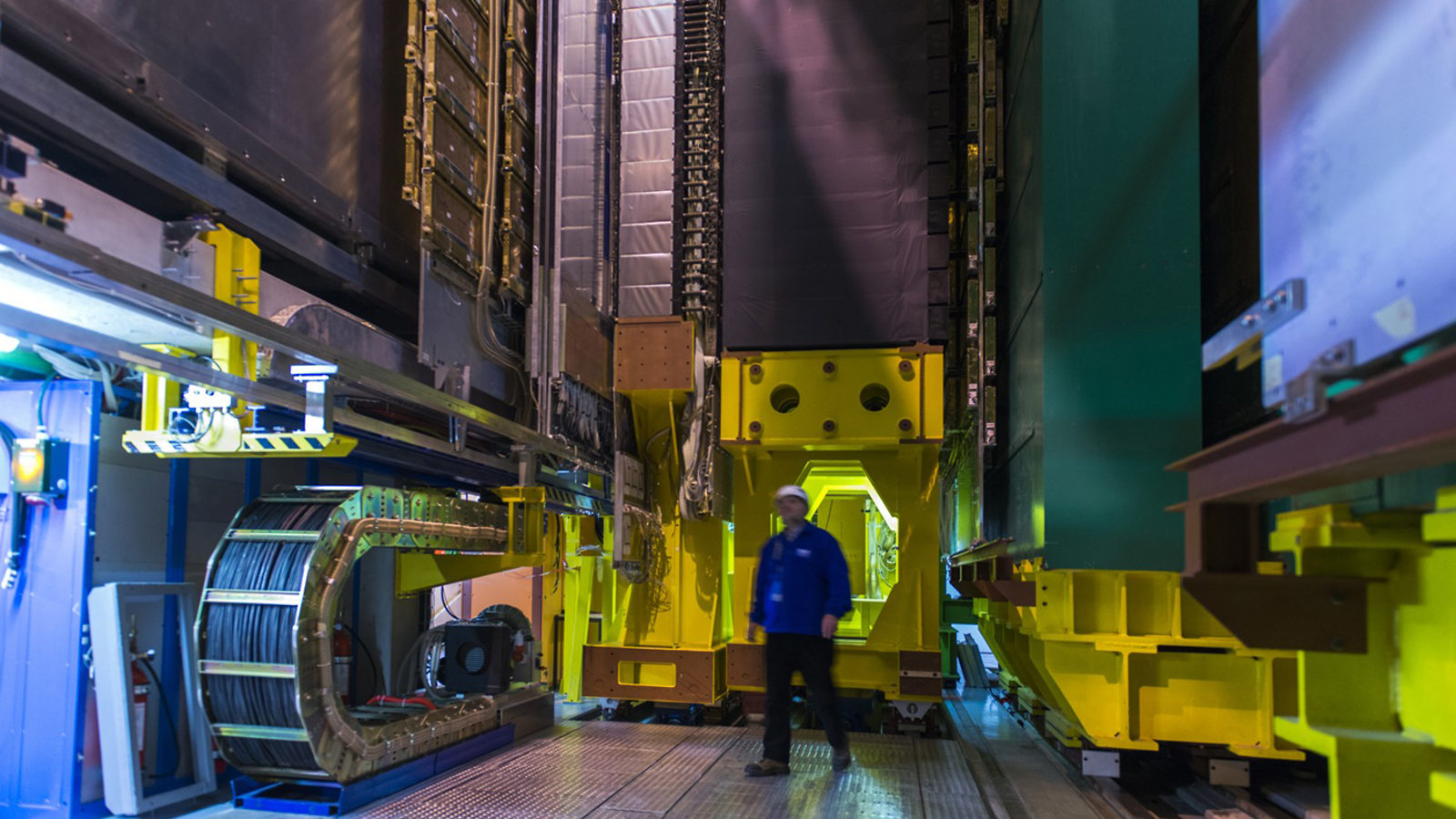 Photo of LHCb detector beneath