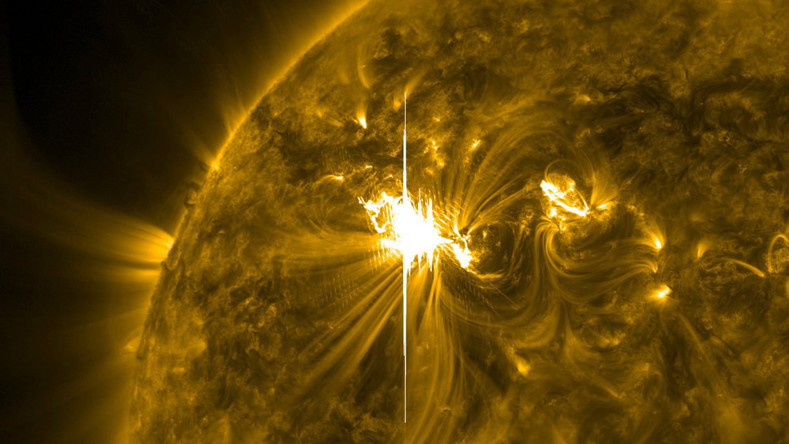 Image from March 7, 2012 shows the sun erupting in a solar flare 