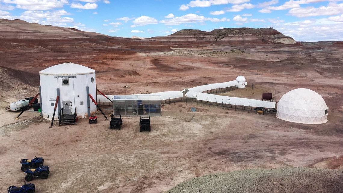 The exterior of the simulated martian base