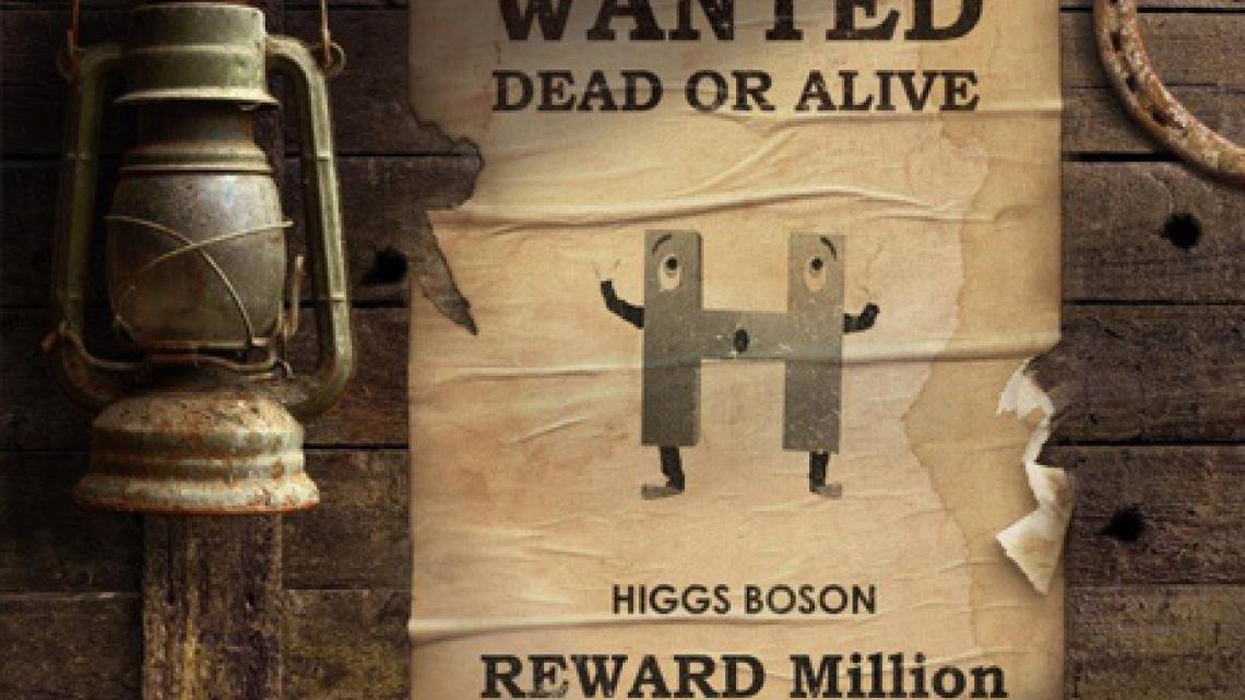 Illustration of Wanted add for Higgs Boson: Wild Bill Higgsok