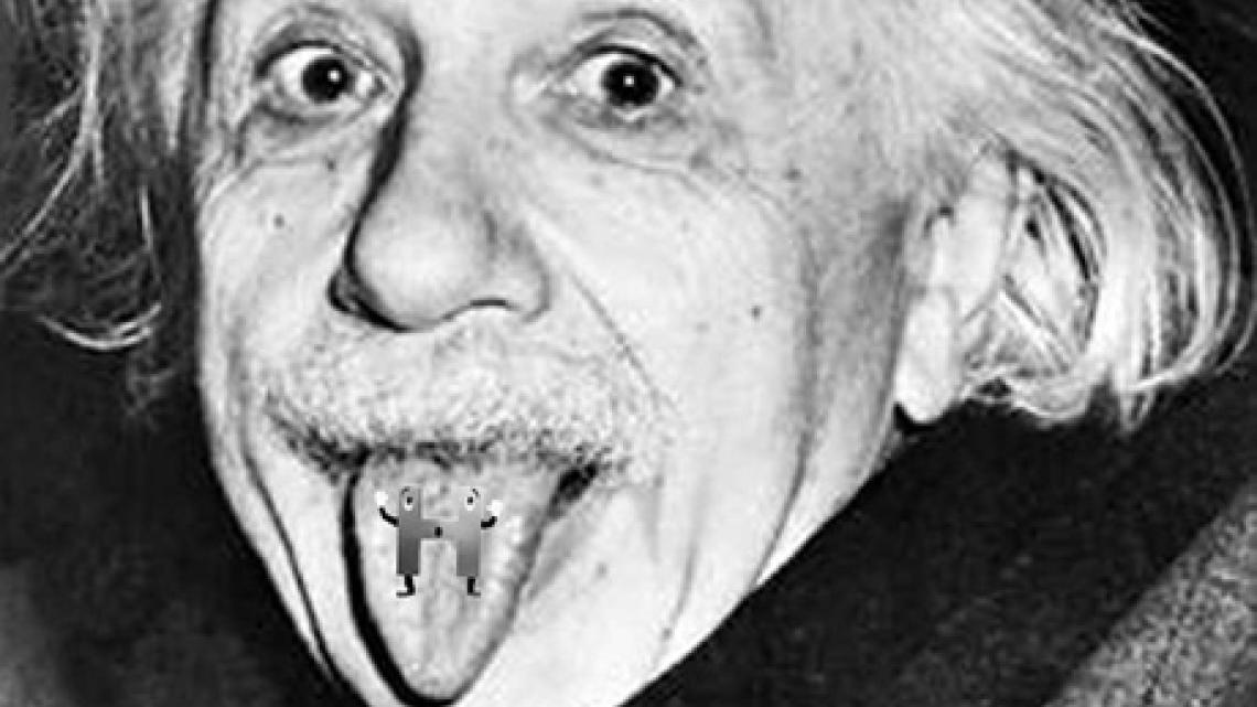 Photo of Einstein sticking his tongue out