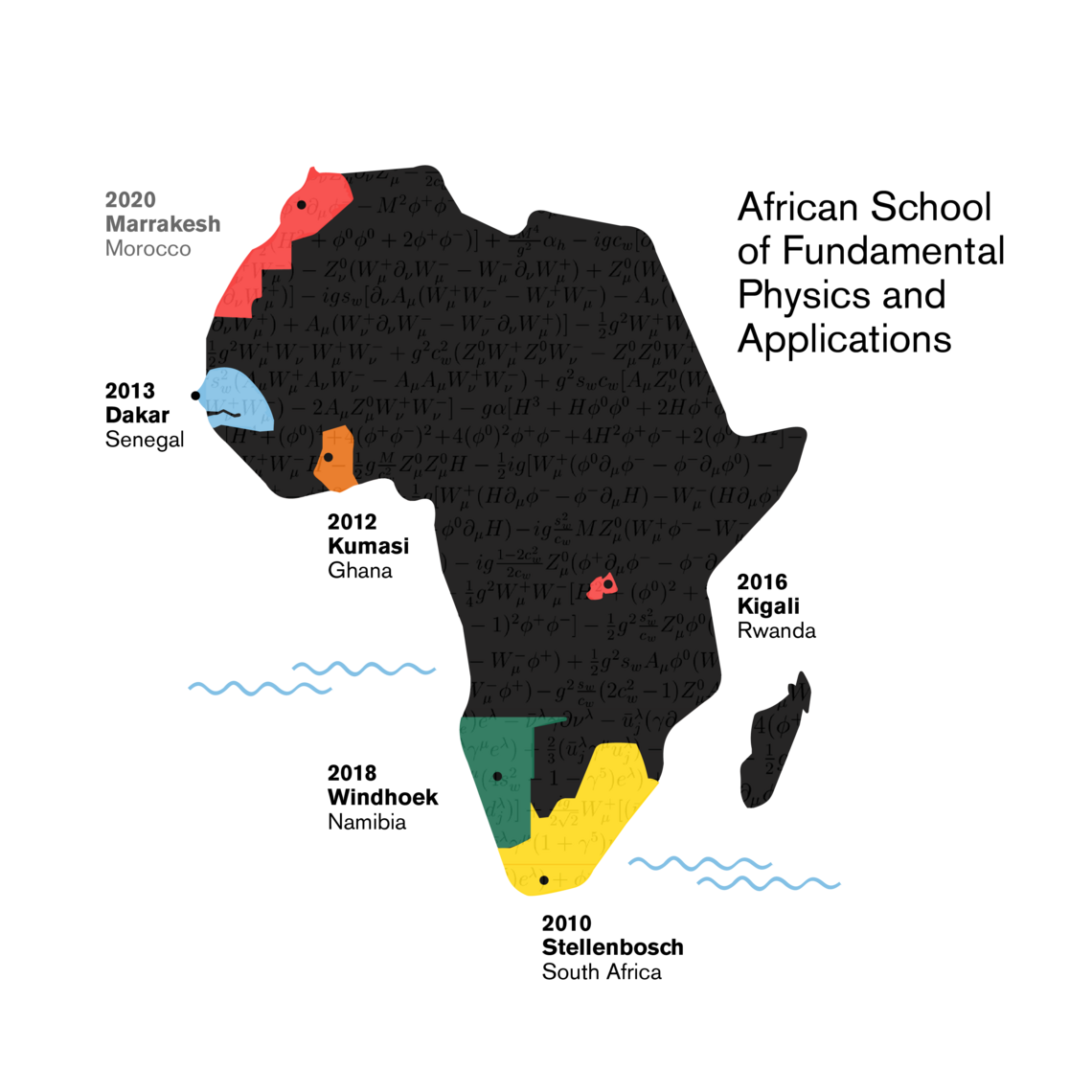 Map of Africa showcasing various ASP locations