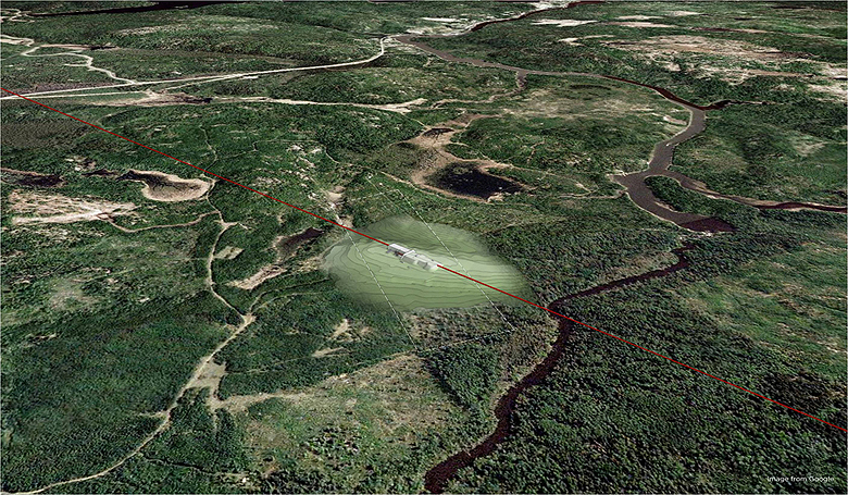Ariel view of the NOvA construction site in Minnesota.