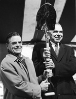 Founding Director Robert Wilson (left) and Glenn Seaborg at the ground breaking for the National Accelerator Laboratory, now known as Fermilab.