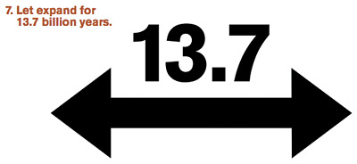 7. Let expand for 13.7 billion years.