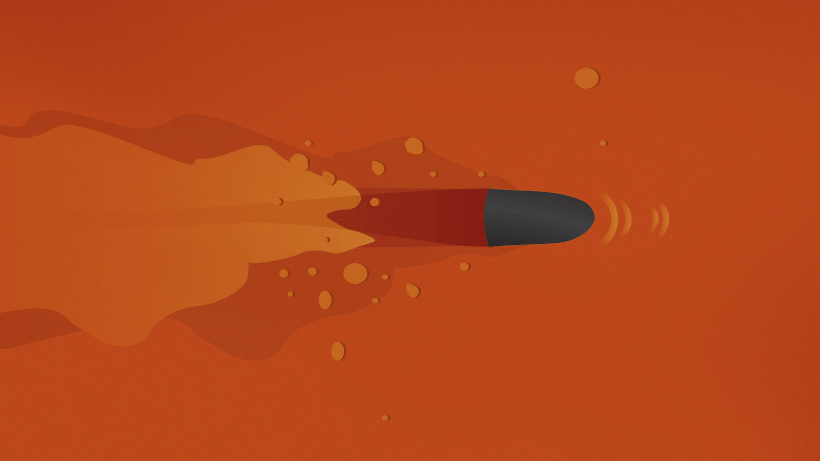 Illustration of bullet on orange background
