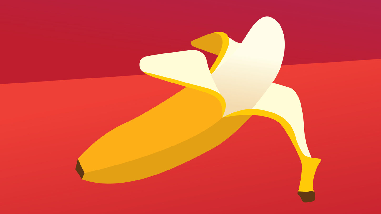 Illustration of banana on red background