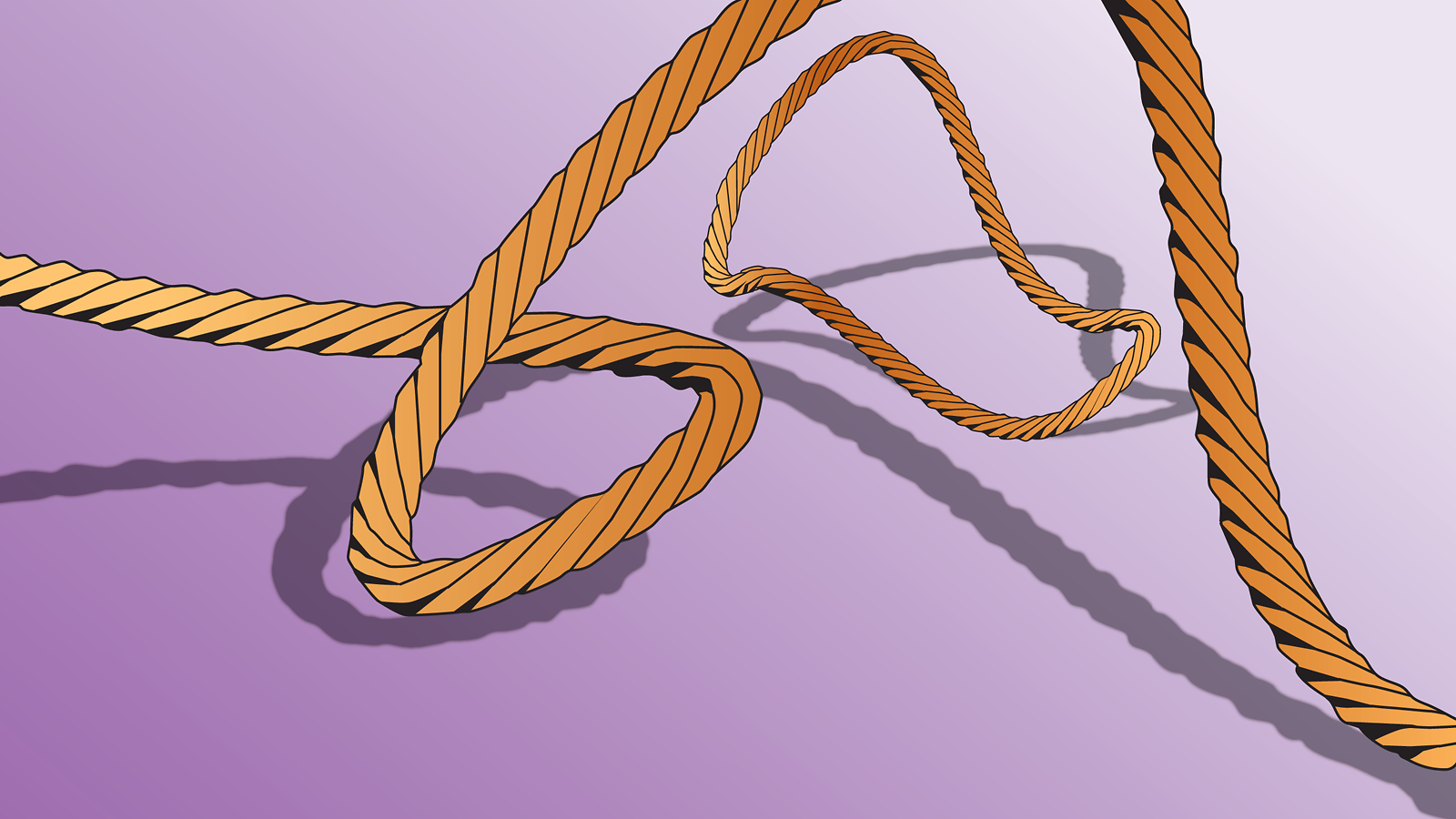 An illustration of twisting ropes