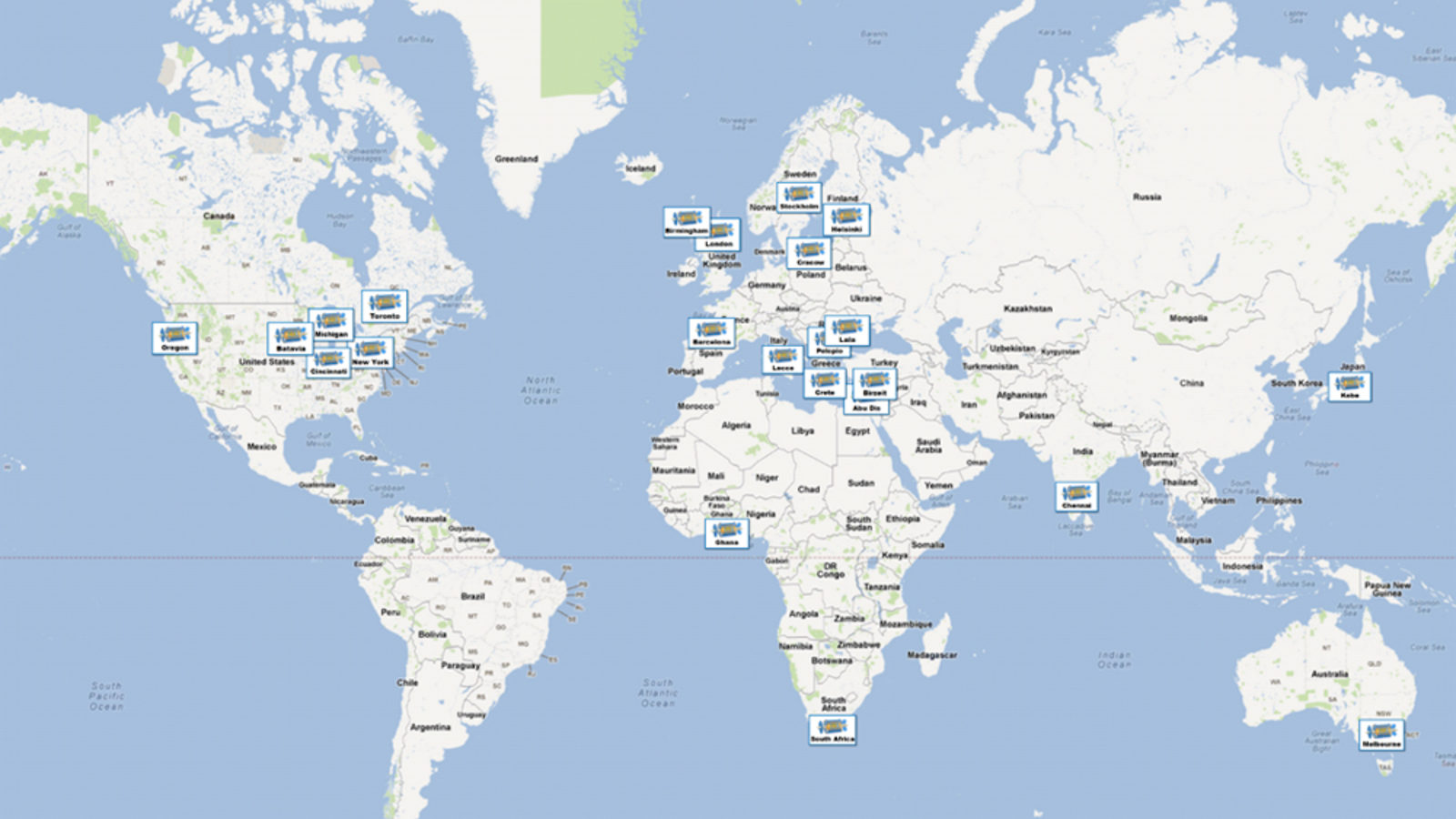 Illustration of ATLAS Virtual Visits connections