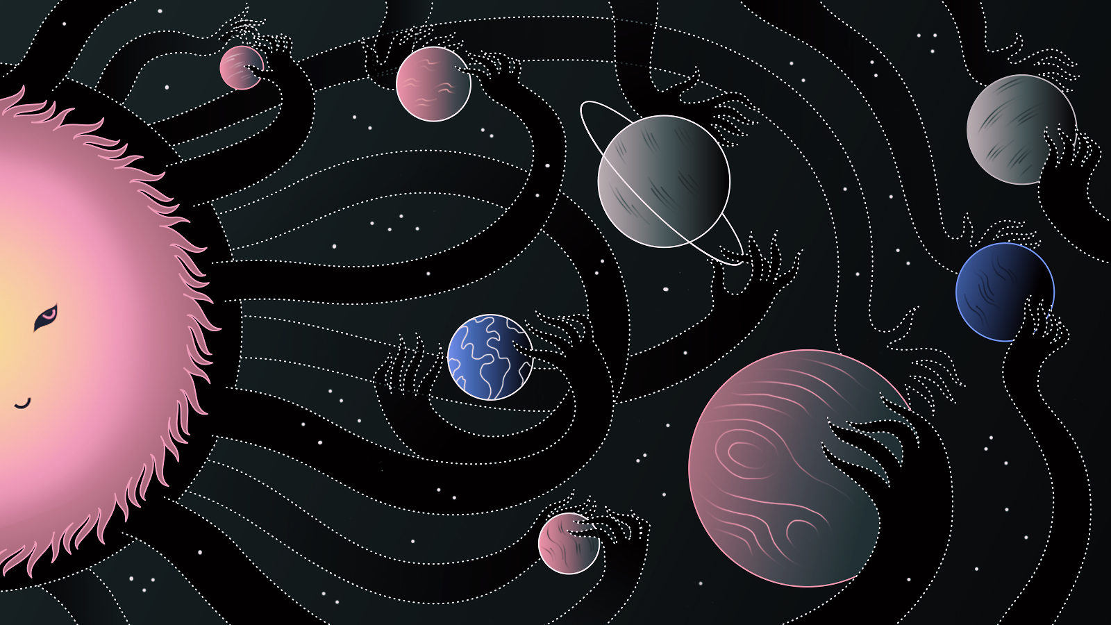 Illustration of the solar system