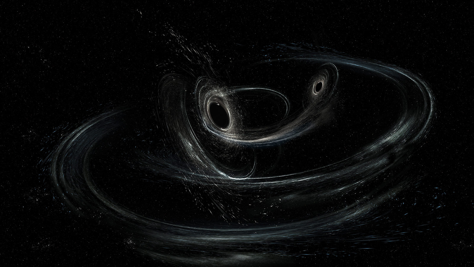 Artist's conception shows two merging black holes similar to those detected by LIGO