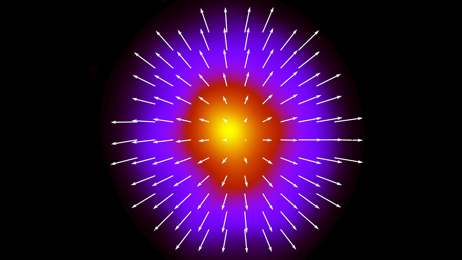 Still from a video showing a simulation of the formation of quark-gluon plasma