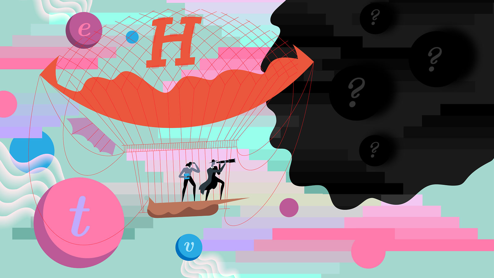 Illustration of Higgs dirigible entering “dark sector”