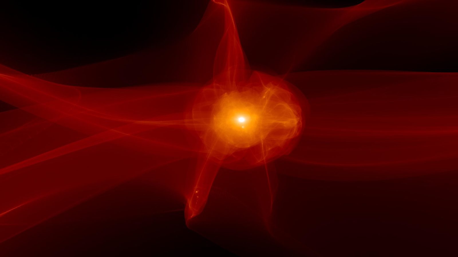 A rendering of a dark matter halo