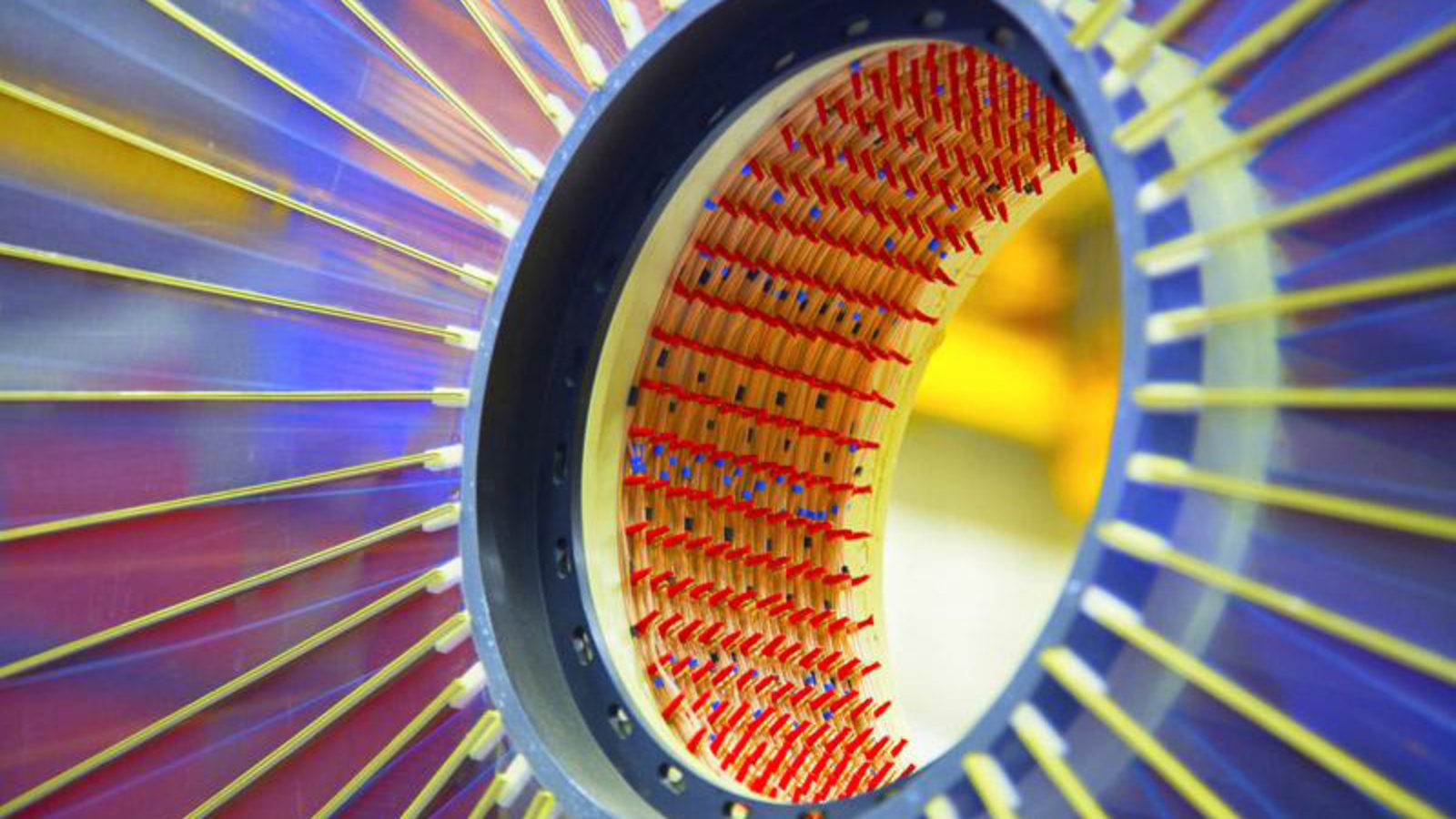Detail of the forward radial wire chamber formed part of the H1 detector that took data at the HERA collider at DESY.