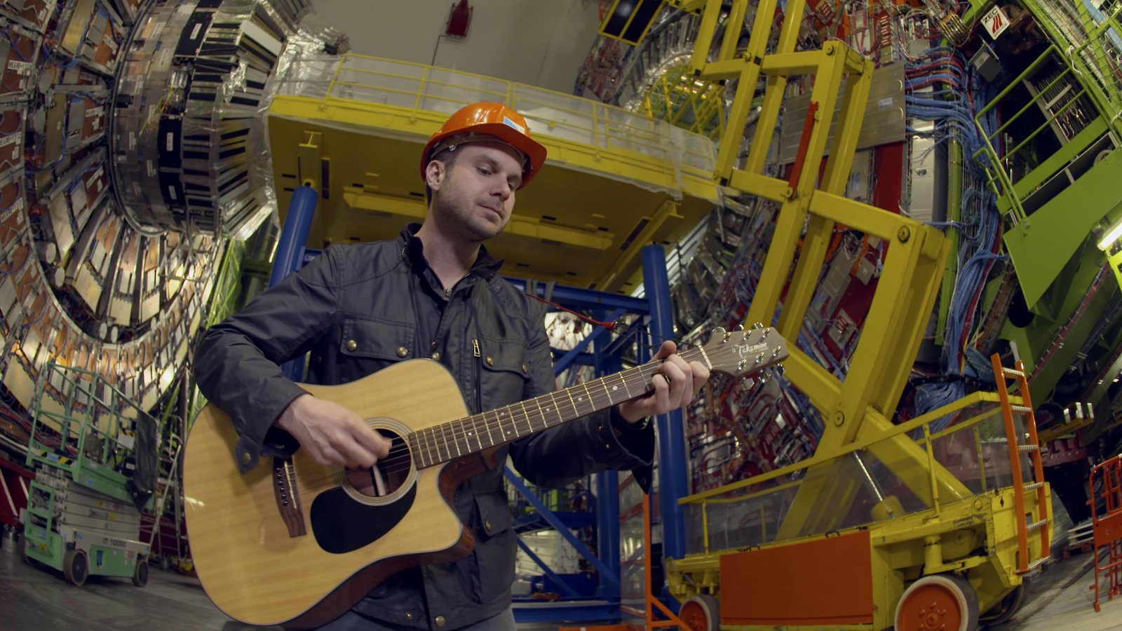 Howie Day plays a song at CERN