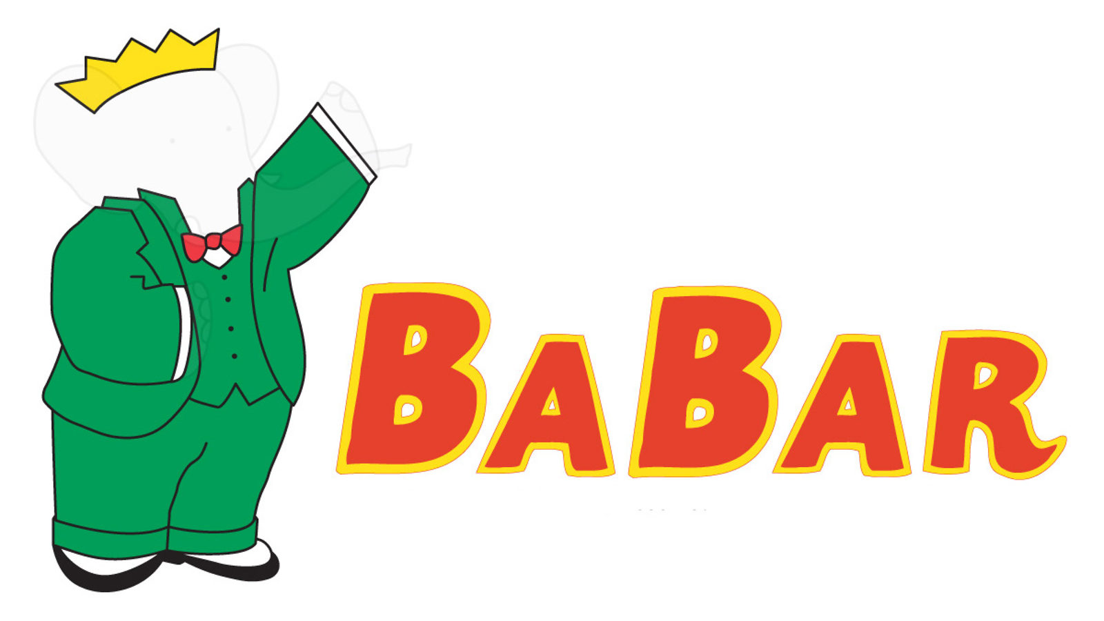 Illustration of BaBar invisible: green suite with invisible person inside "BaBar"