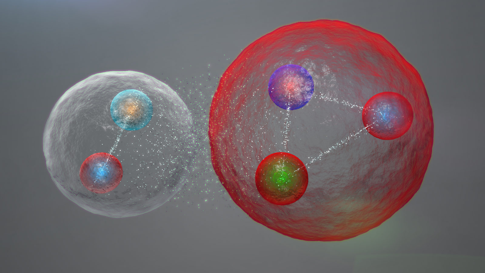 Illustration showing the pentaquark as a molecule