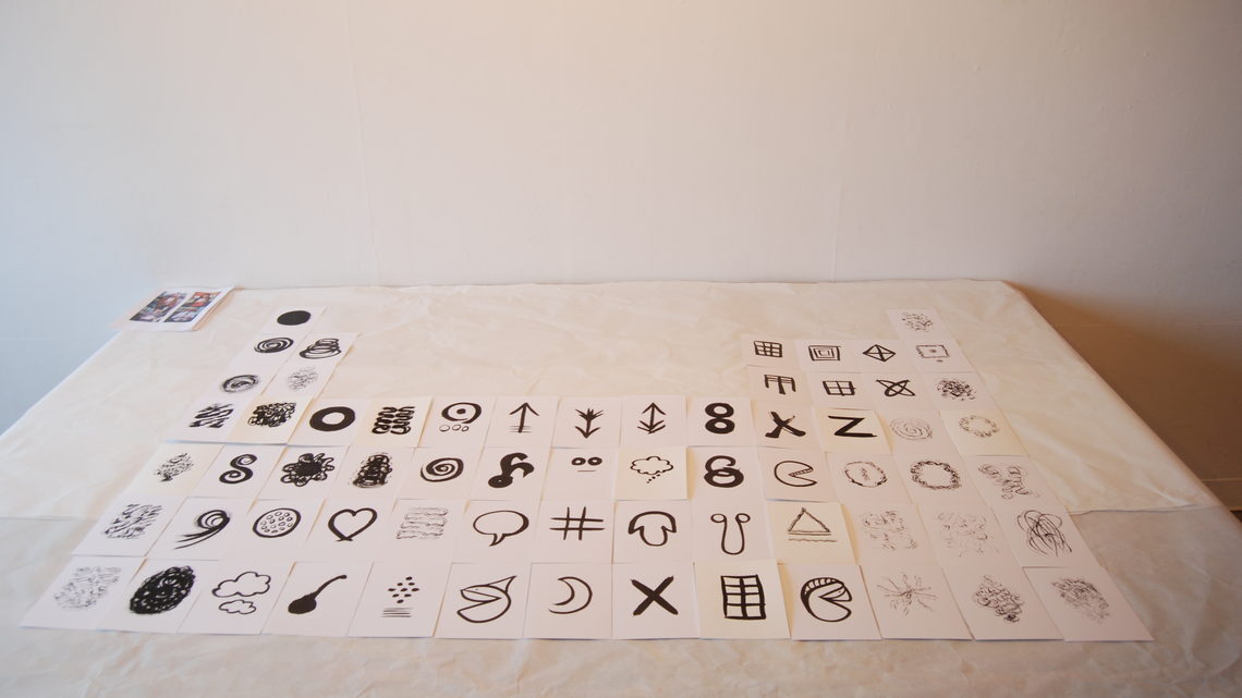 Photo of “My Periodic Table of Gloriously Cosmic Events” by Glenda Bartosh of Emily Carr University of Art & Design