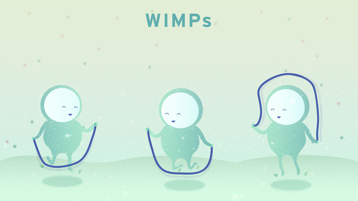Illustration of WIMPs playing jump rope