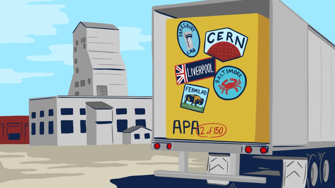 Illustration of a truck dropping off a shipment of an APA