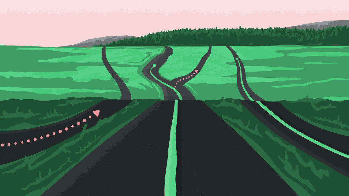 Illustration of a road with the horizon ahead