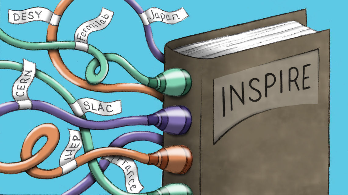 Image of plugs of different labs plugged into spin of book "Inspire"