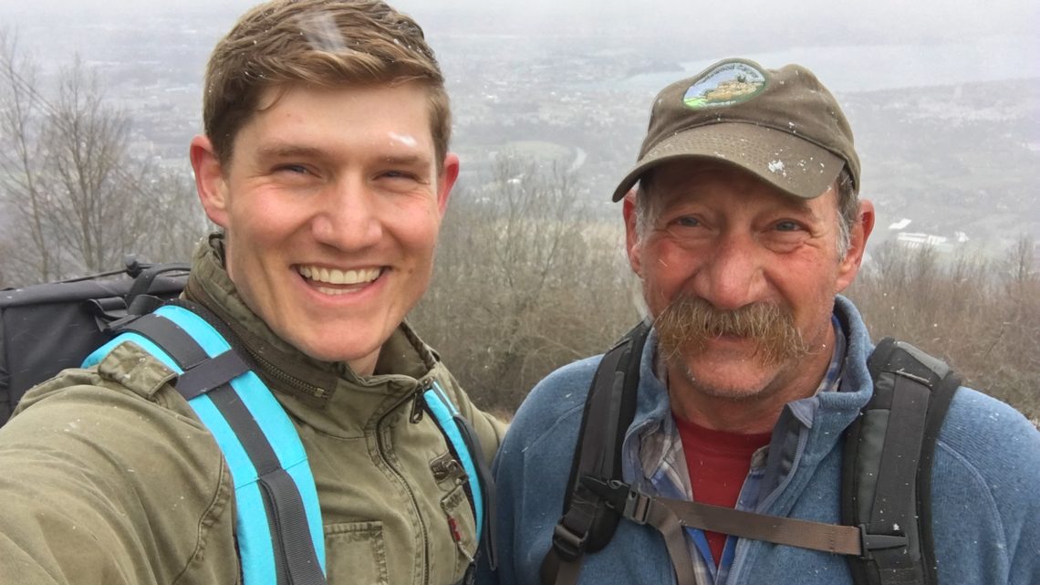 Pasner and his dad on a hike