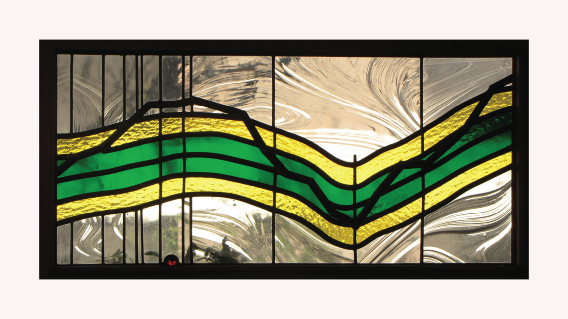 Stained glass inspired by the Higgs boson
