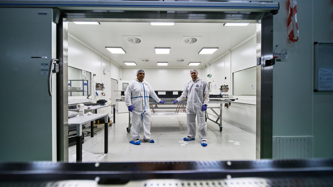 Researchers in a clean room
