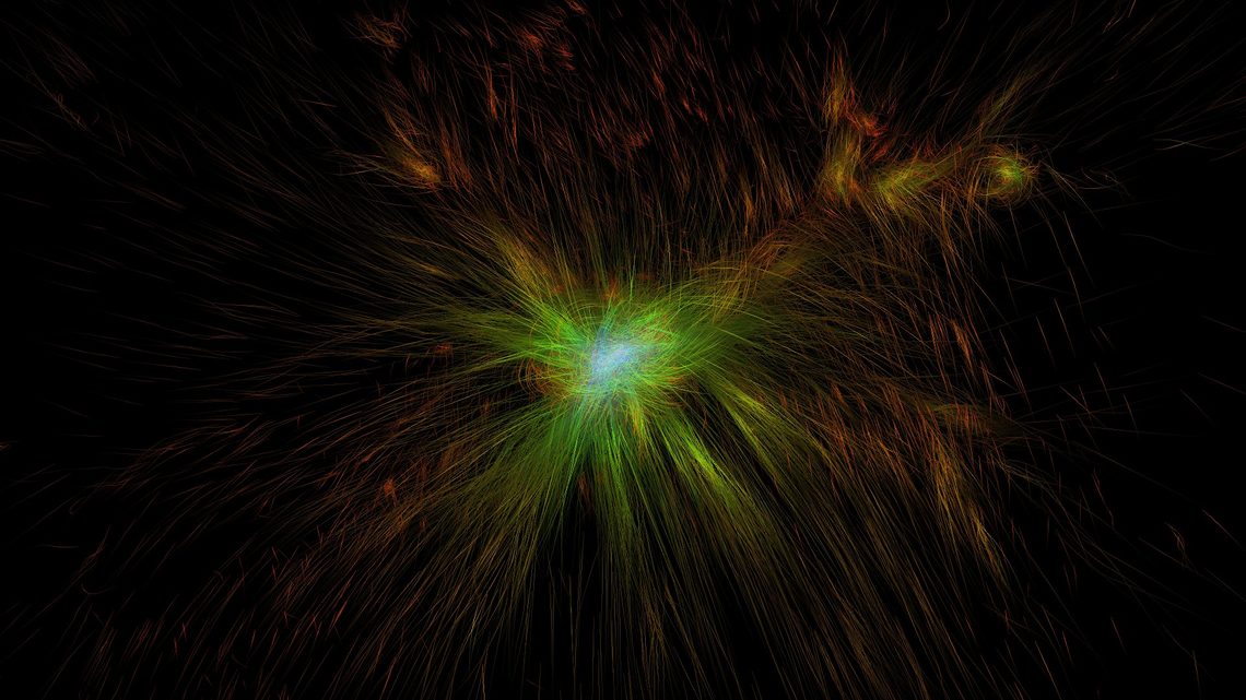 Image of tracing the pathlines of dark matter in the universe
