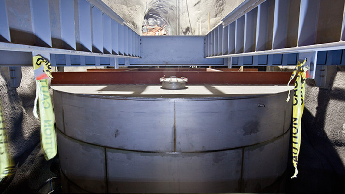 Photo of deionized water to protect the LUX detector from naturally occurring radioactive decays