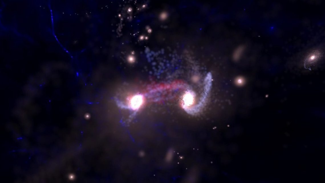 Image of large-scale structures and massive galaxies form in the early universe