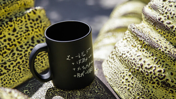 Coffee mug with equations on it