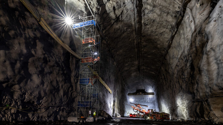 Construction workers created two colossal caverns for the gigantic particle detector modules of the Deep Underground Neutrino Experiment