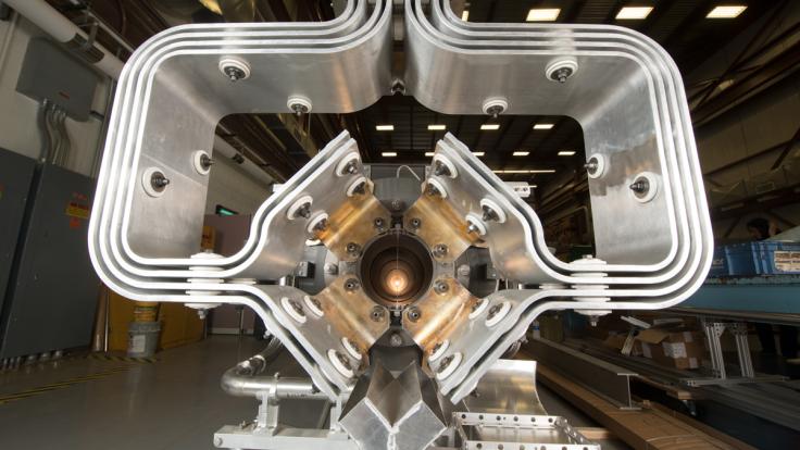 The LBNF beamline will use a one-megawatt capable focusing horn to direct the charged particles that become neutrinos.