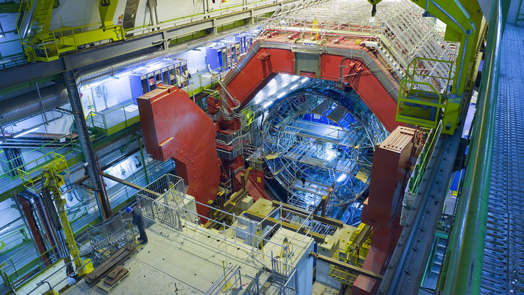 ALICE detector with its red doors open