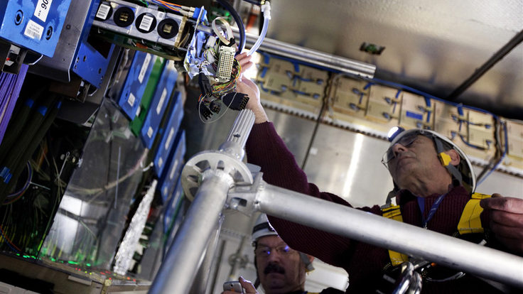 Photo of ATLAS calorimeter work