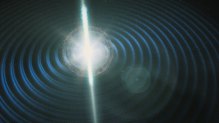Illustration of neutron star collision