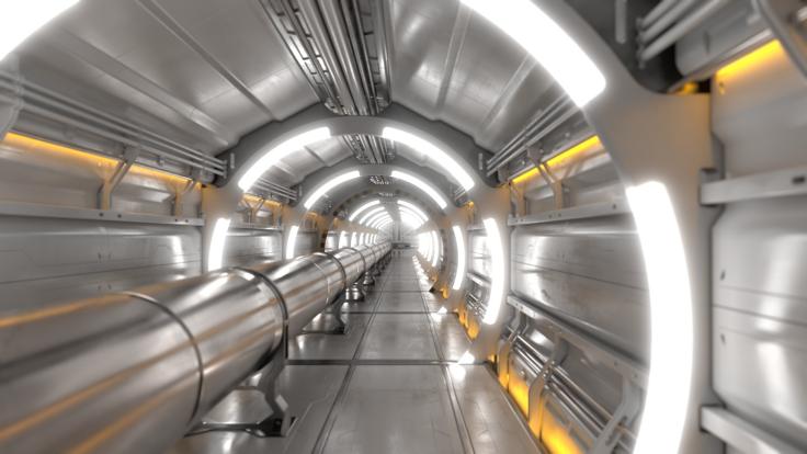 Interior of a collider tunnel